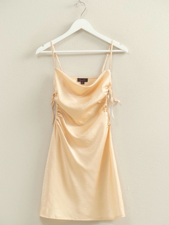 Boutique Brand Dresses & Skirts - Dainty Cowl Neck Mini Dress in Pale Yellow - NWT - Medium